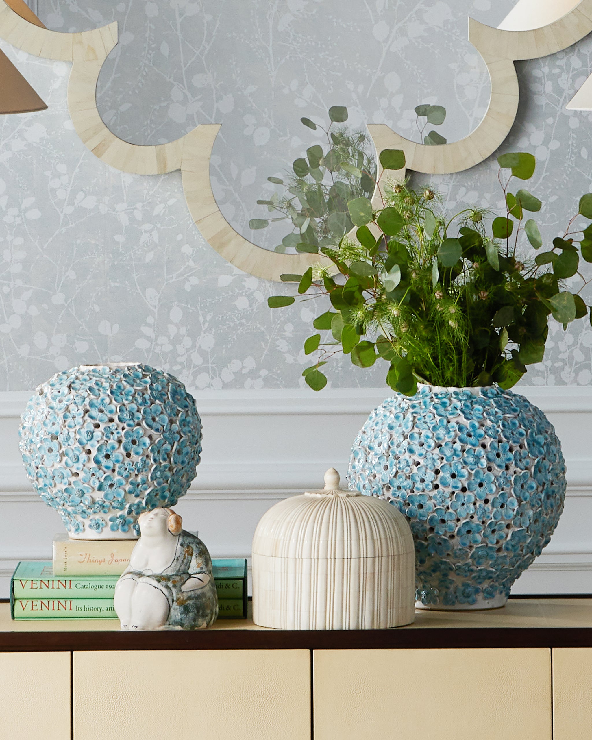 Currey & Company Daisy Blue Small Vase