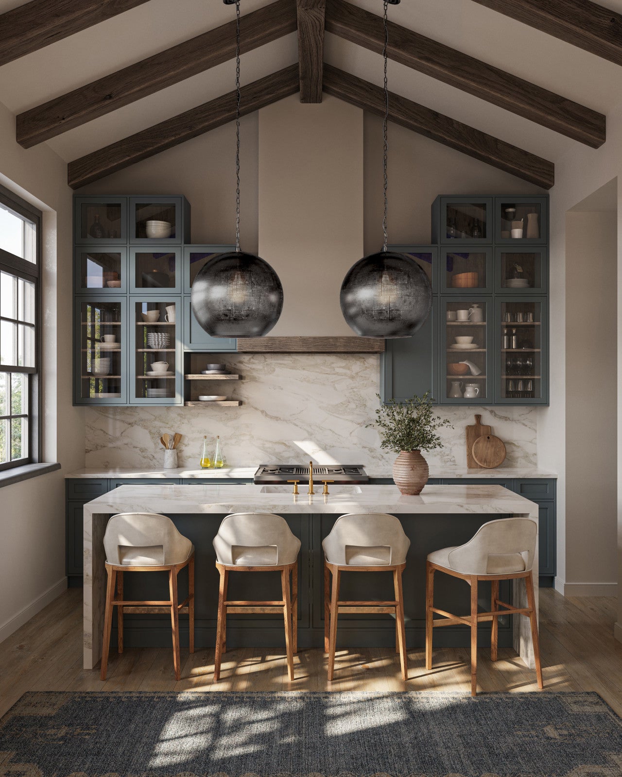 Currey & Company Buckram 24" 1 Light Orb Pendant