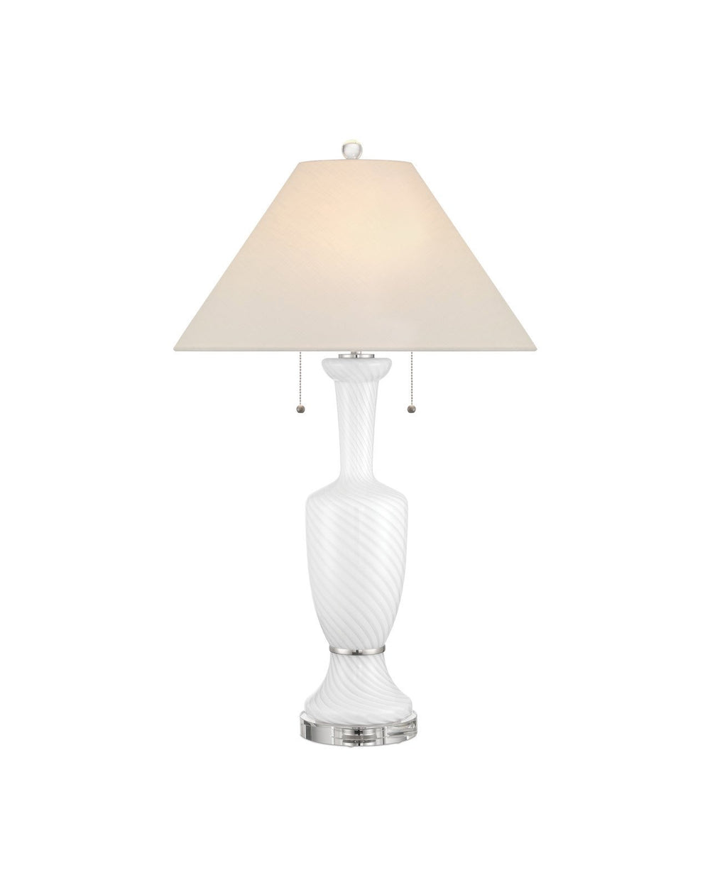Currey & Company Classico White Glass Table Lamp
