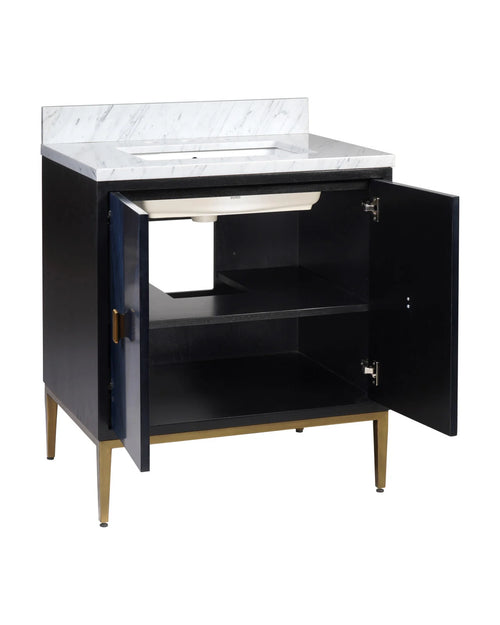 Currey and Company Kallista 30" Blue Vanity