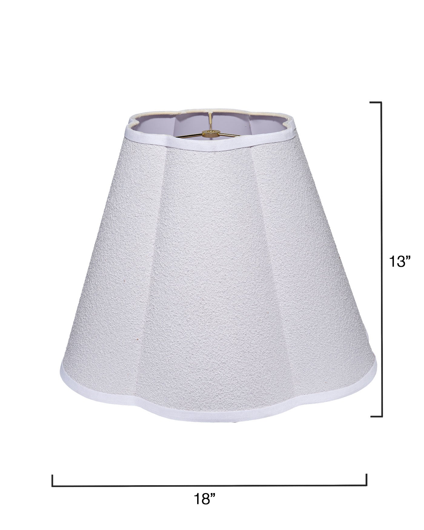 Jamie Young Scalloped 100% White Linen Shade, Large