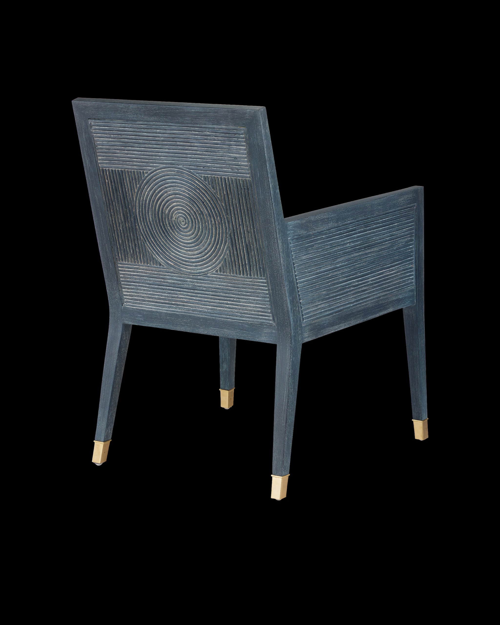 Currey & Company Santos Vintage Navy Armchair, Barrett Dusk