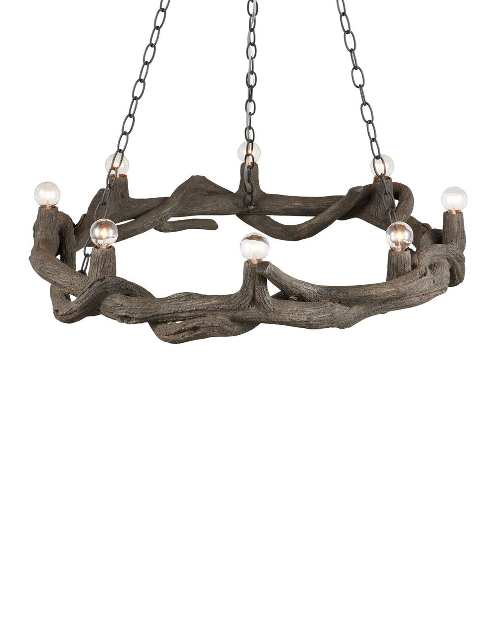 Currey & Company Dunmore 37" Charbon De Bois 8 Light Chandelier