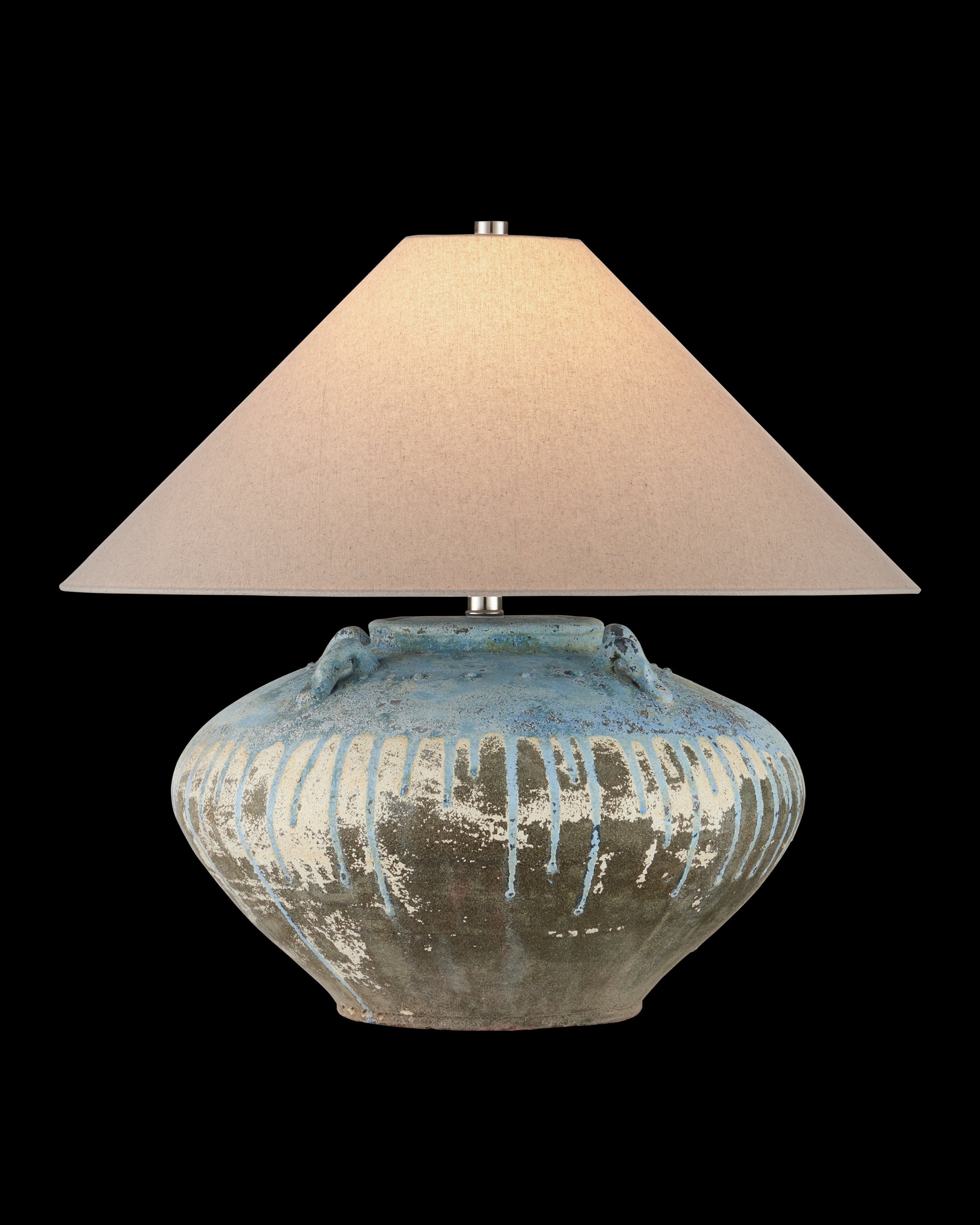 Currey & Company Catania Antique Blue Drip Table Lamp