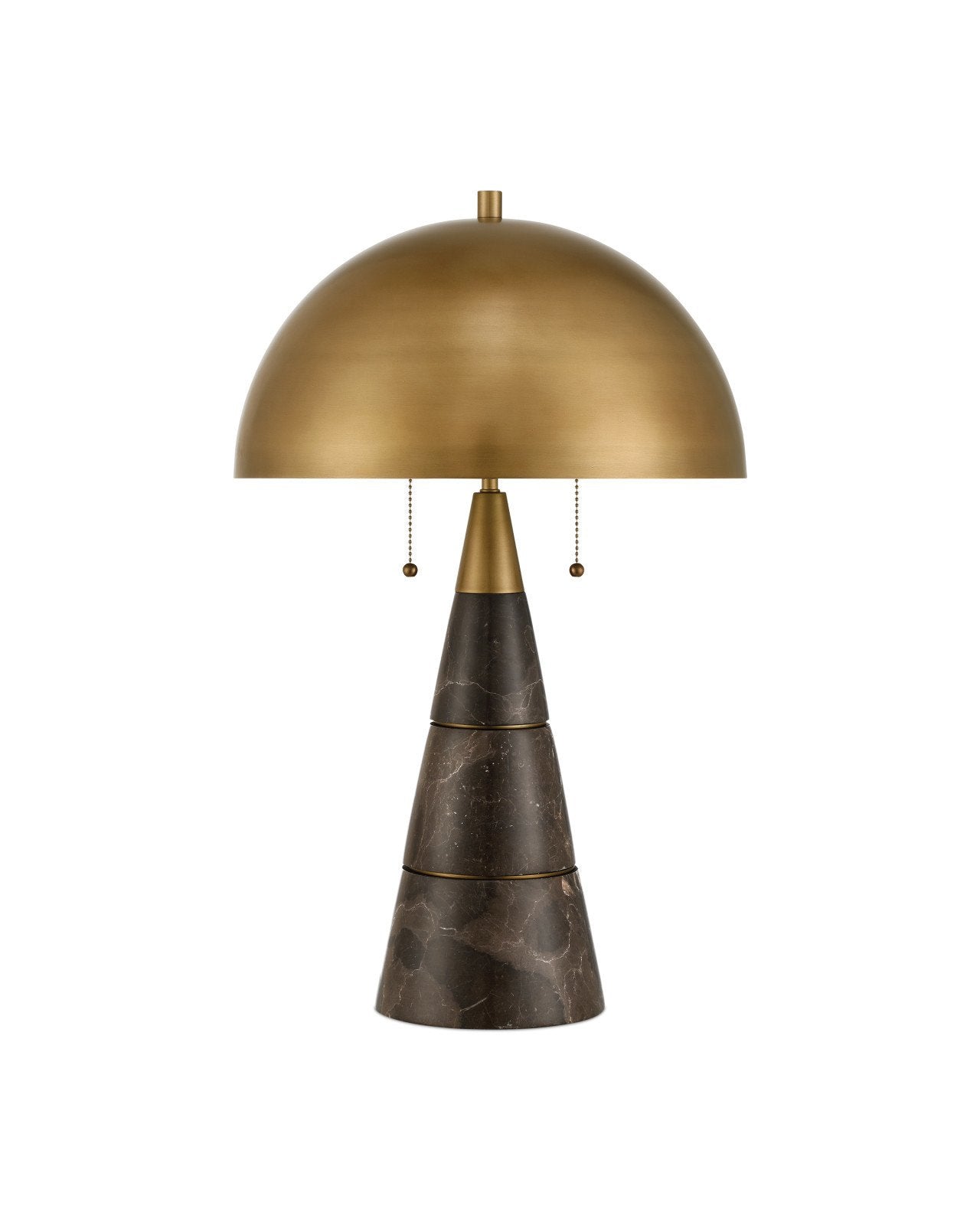 Currey & Company Edith Coffee Brown Marble Desk Lamp