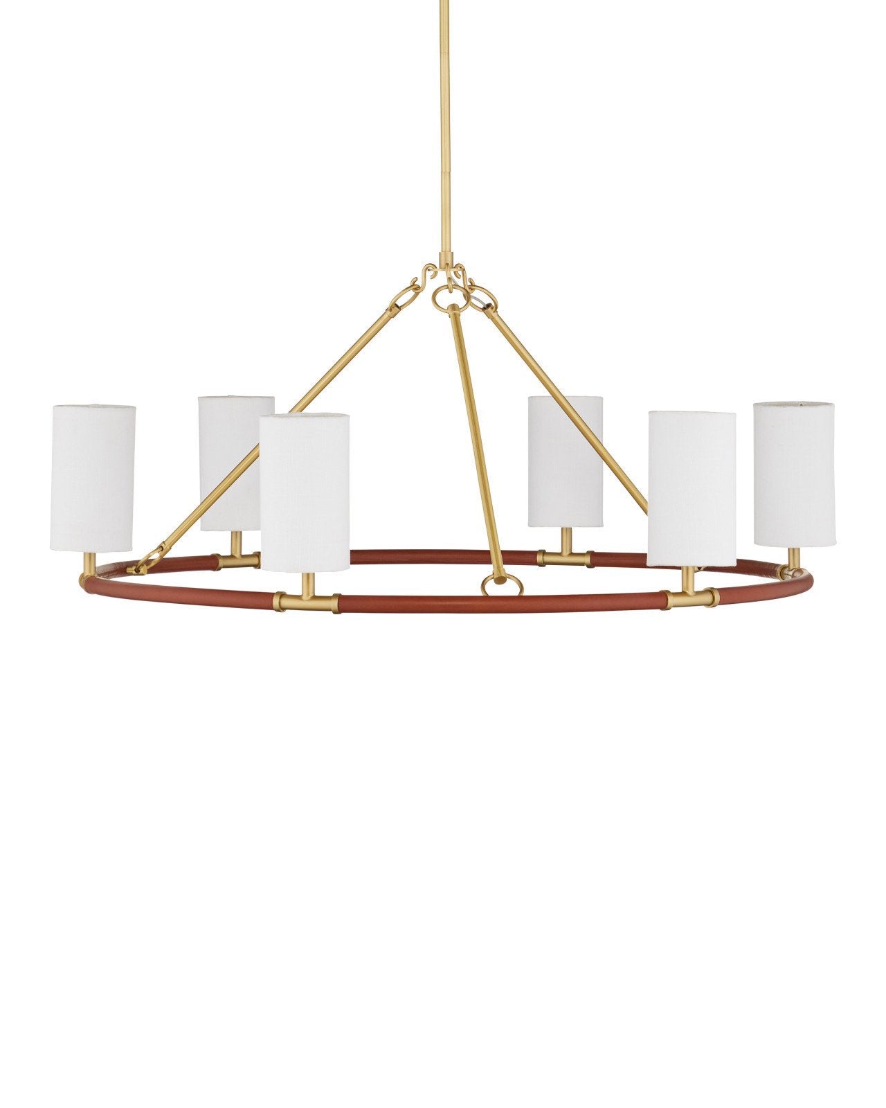 Currey & Company Ellerston Medium 39" Brushed Brass 6 Light Chandelier