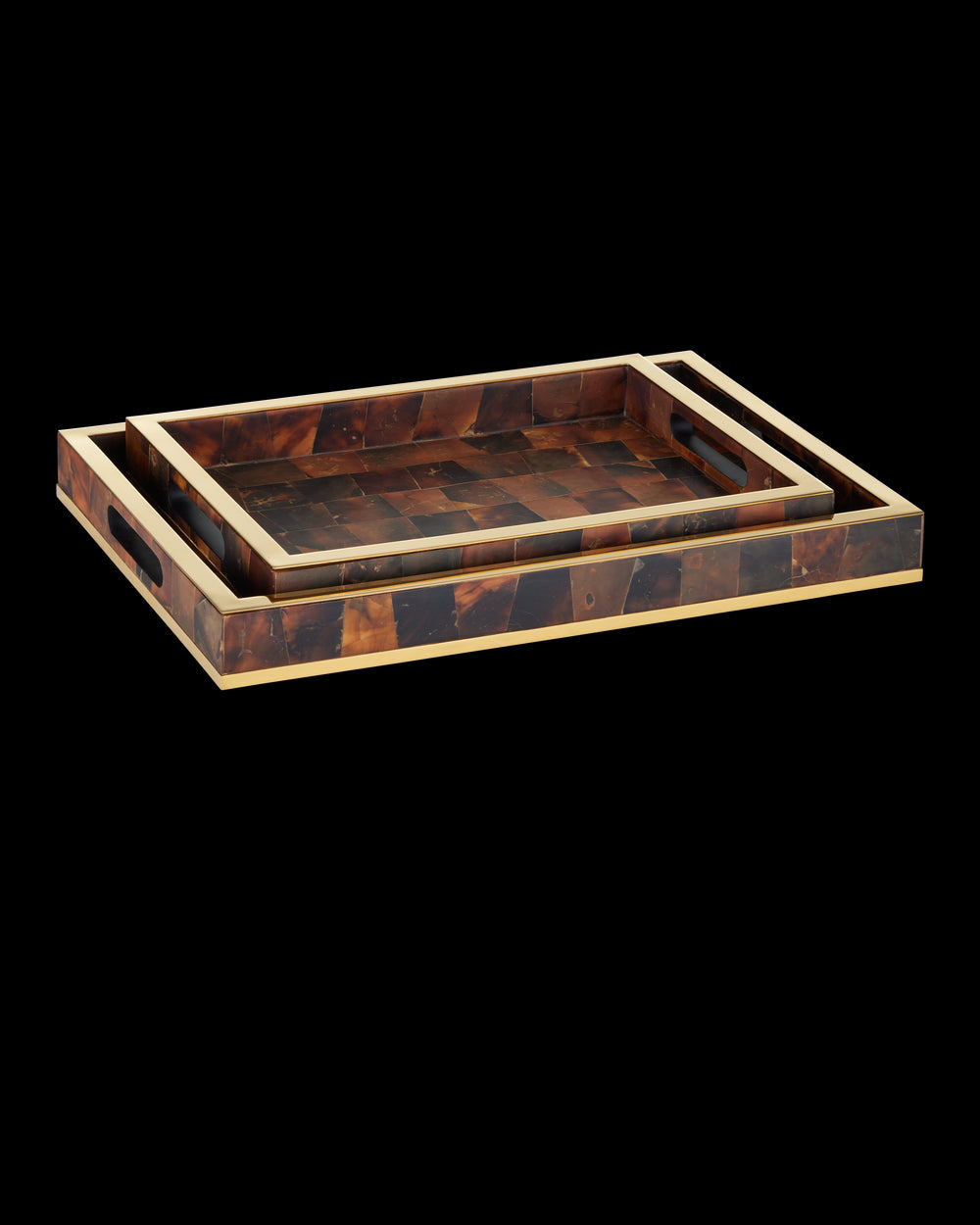 Currey & Company Casey Brown Tray Set Of 2