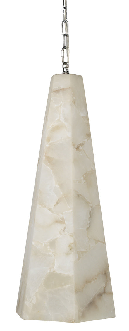 Jamie Young Borealis Tall Hexagon Pendant In Alabaster