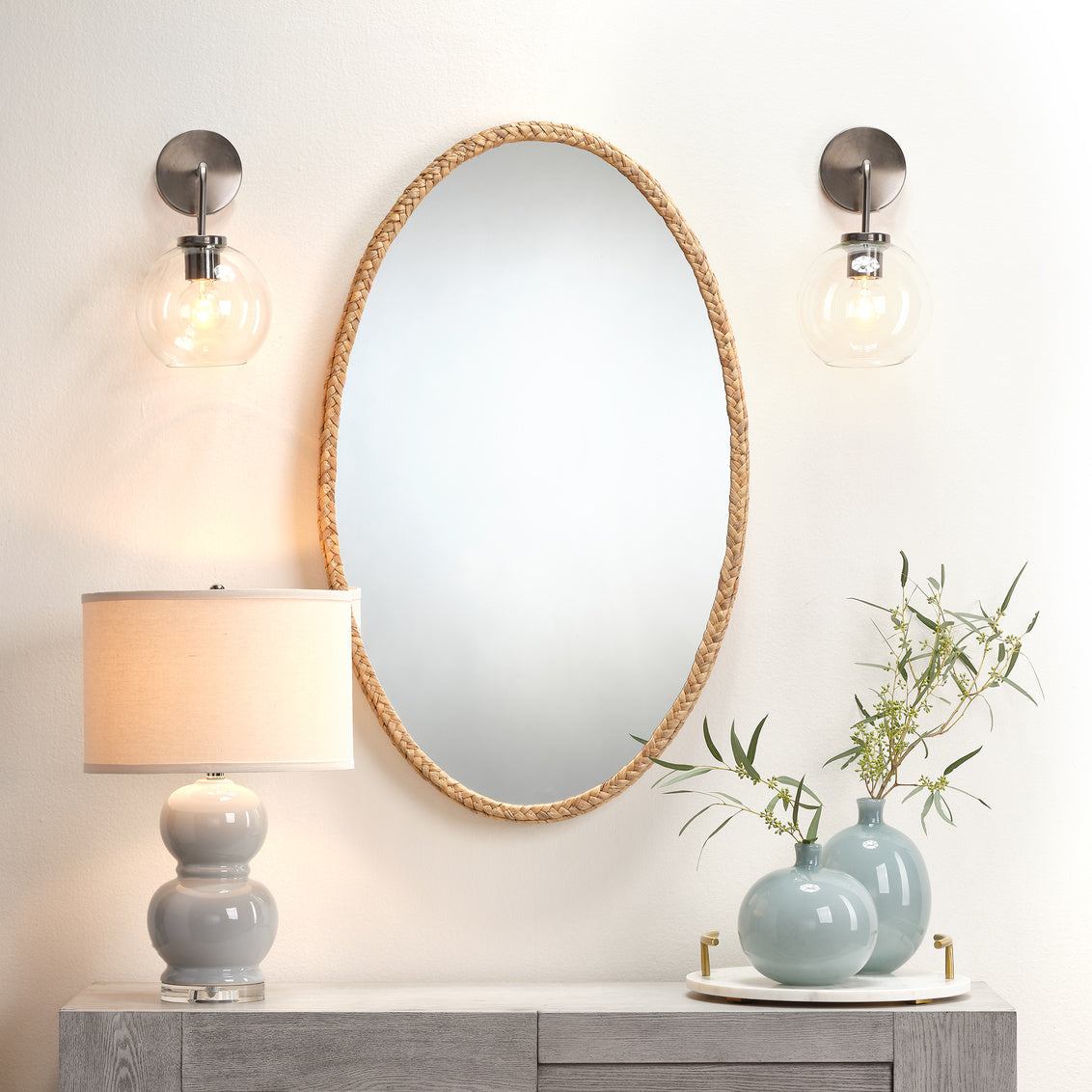 Sparrow Braided Oval Mirror Lifestyle by JY