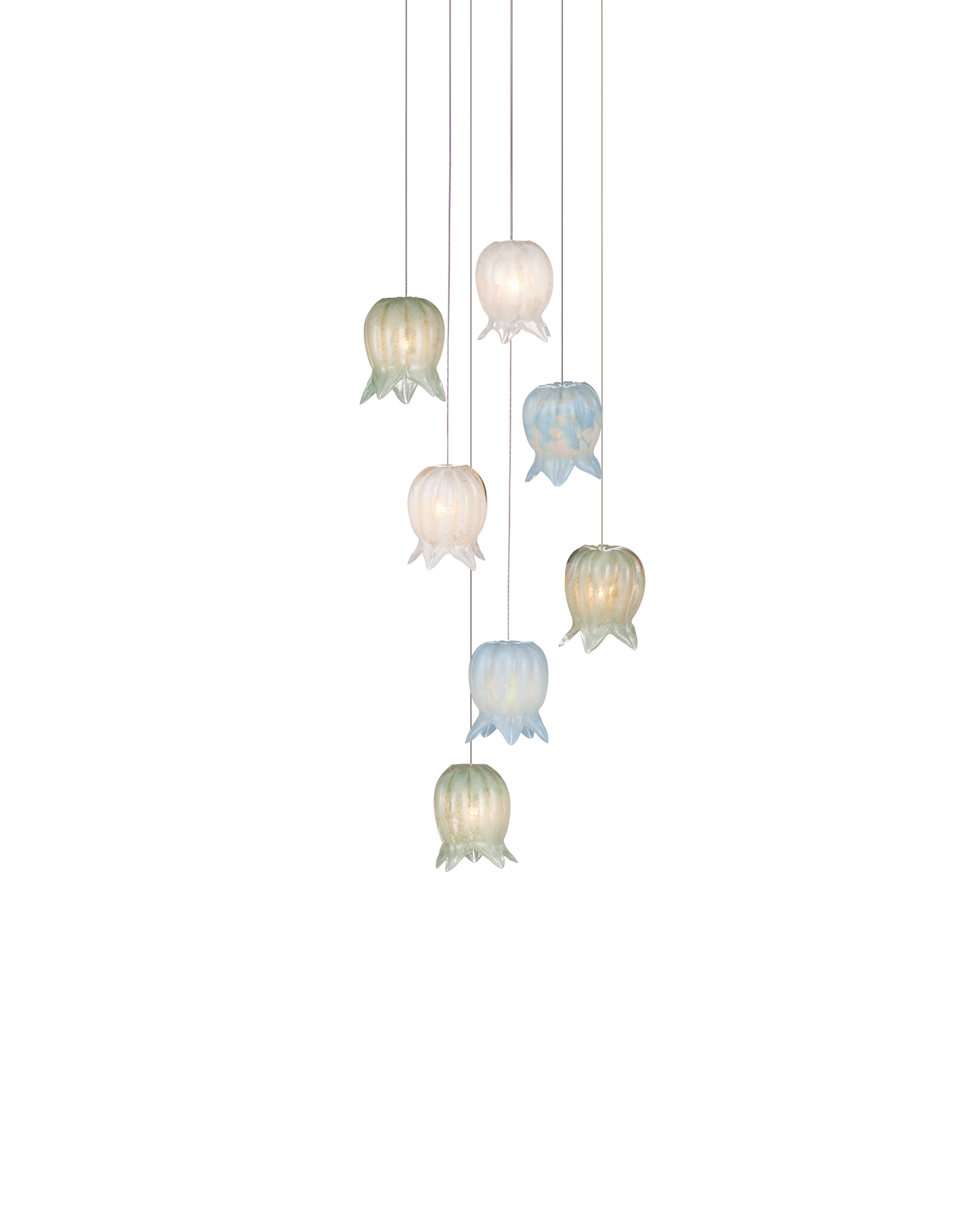 Currey And Company Polpo 7 Light Round Multi Drop Pendant