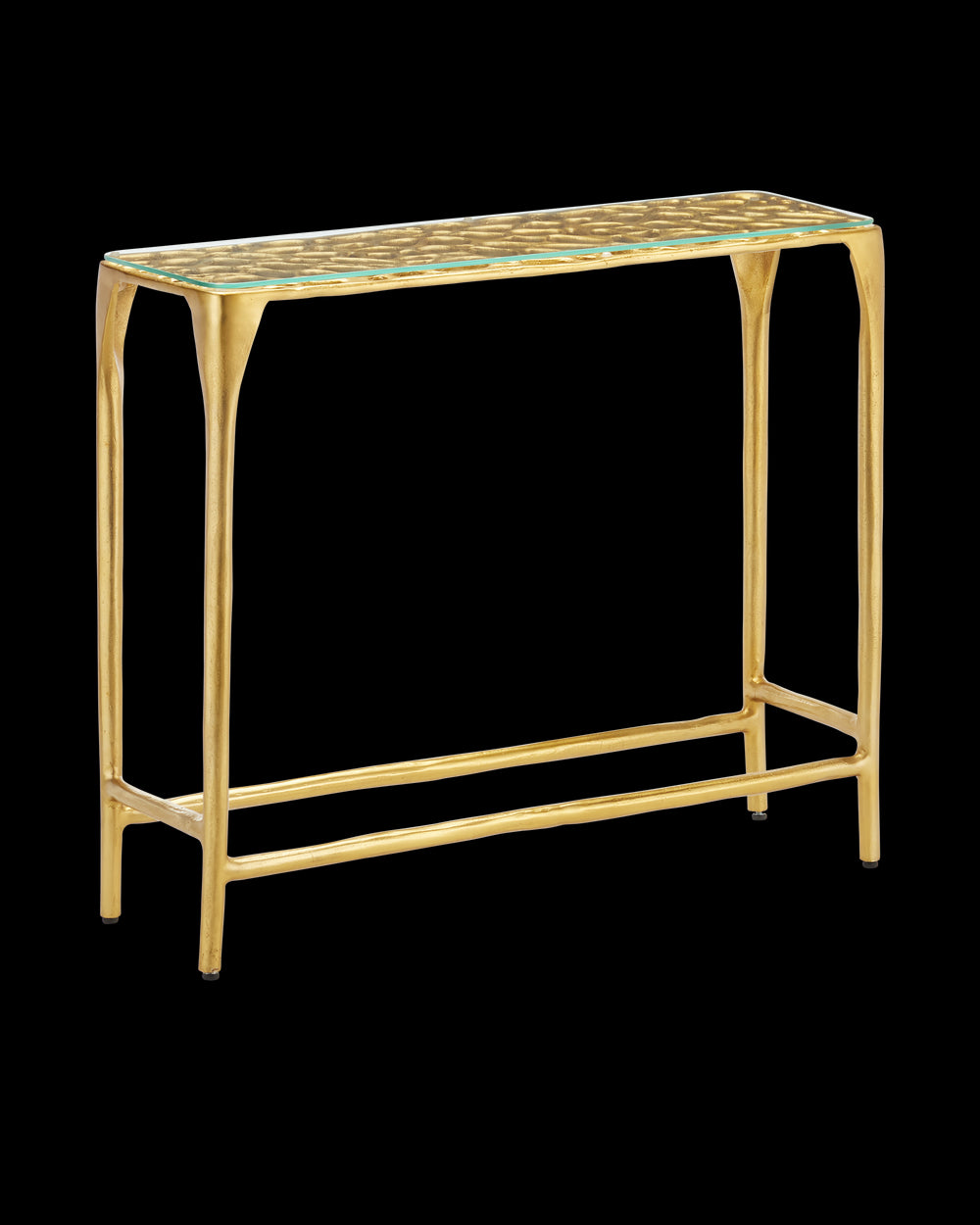 Currey & Company Honeycomb Gold Console Table