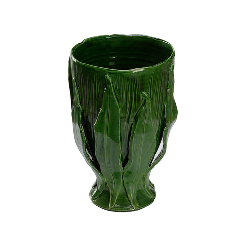 Chelsea House Umbria Footed Vase Green