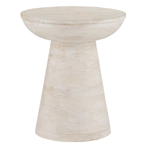 Currey And Company Gati Whitewash Accent Table