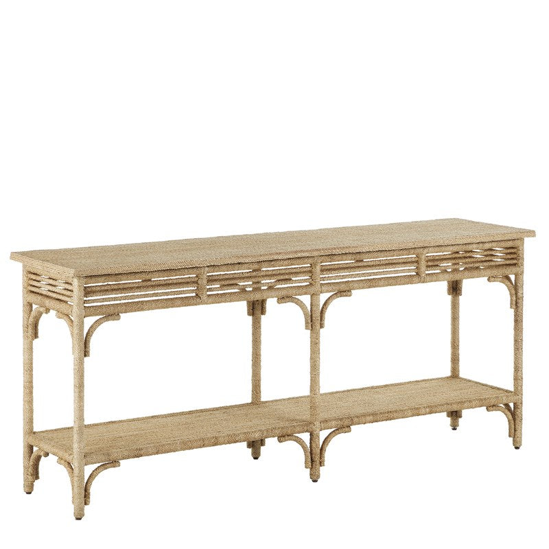 Currey And Company Olisa Large Rope Console Table