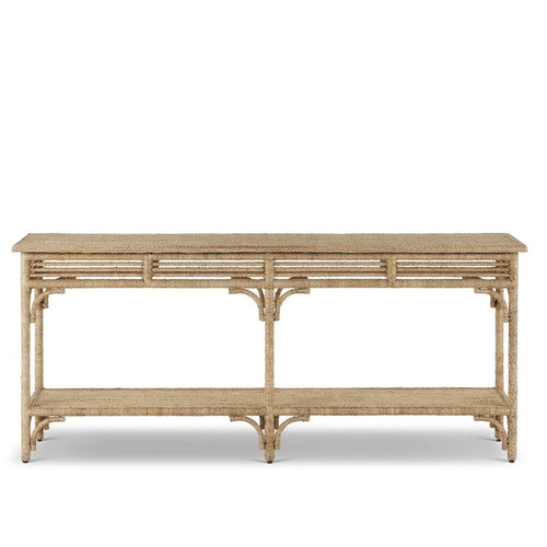 Currey And Company Olisa Large Rope Console Table
