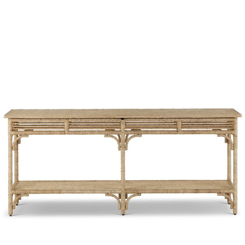 Currey And Company Olisa Large Rope Console Table