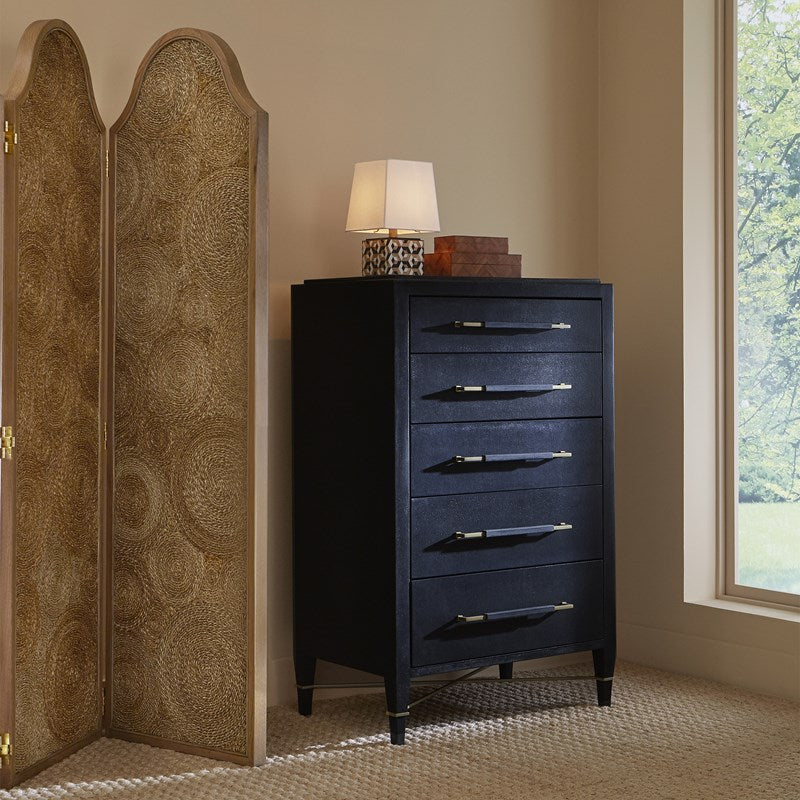 Currey & Company Verona Black Five-Drawer Chest Currey & Company Verona Black Five-Drawer Chest