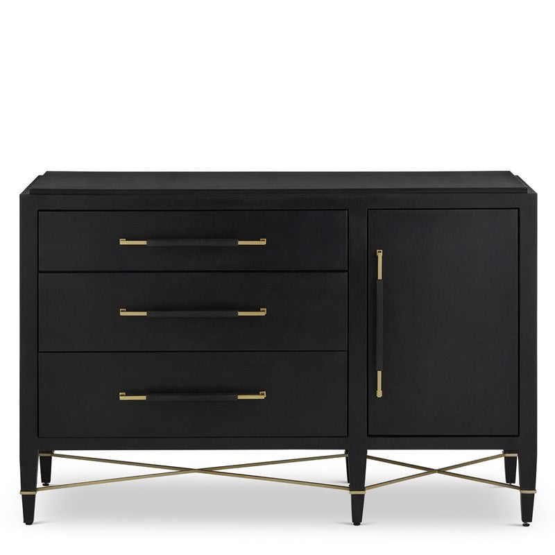 Currey And Company Verona Black Three Drawer Chest