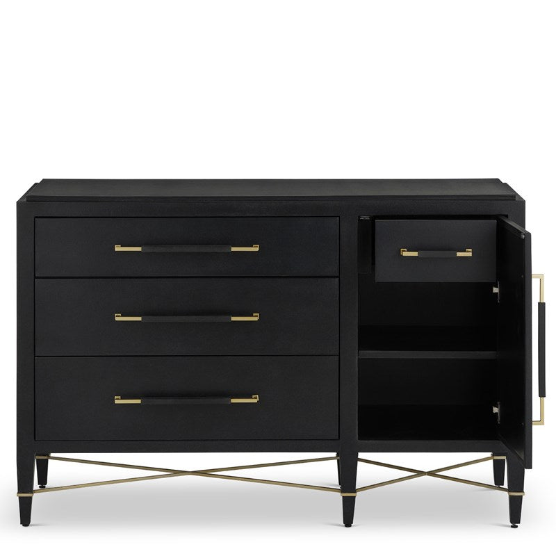 Currey And Company Verona Black Three Drawer Chest