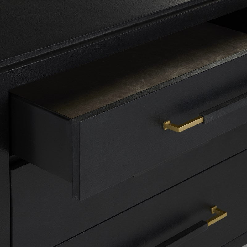 Currey And Company Verona Black Three Drawer Chest