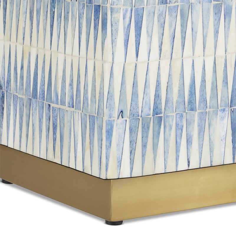 Currey And Company Nadene Blue & White Accent Table
