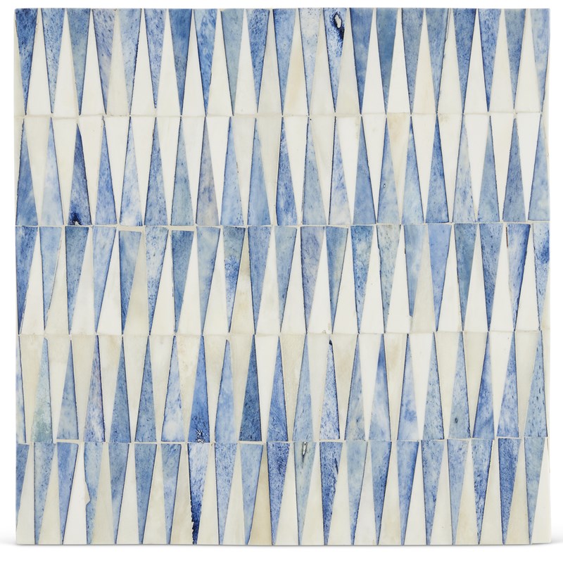 Currey And Company Nadene Blue & White Accent Table