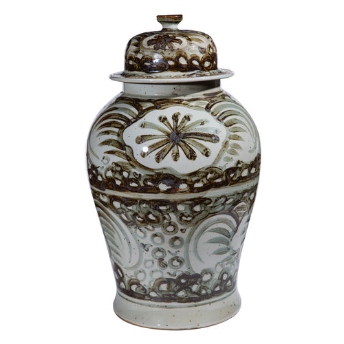 Rusty Brown Silla Flower Temple Jar By Legends Of Asia