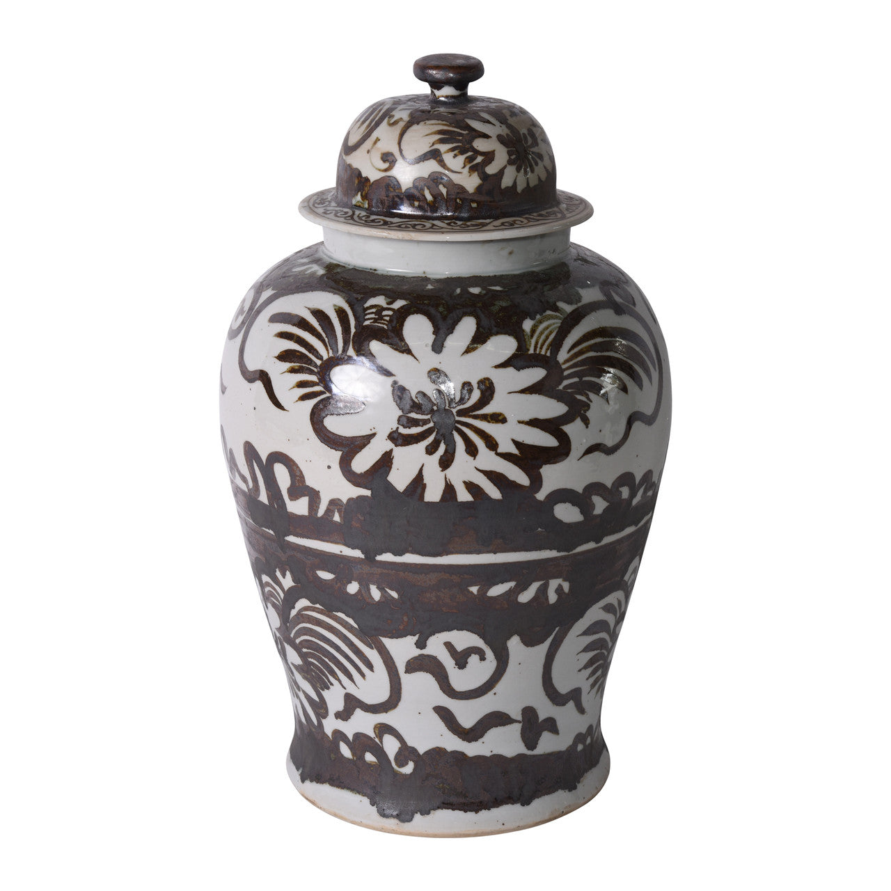 Rusty Brown Silla Flower Temple Jar By Legends Of Asia