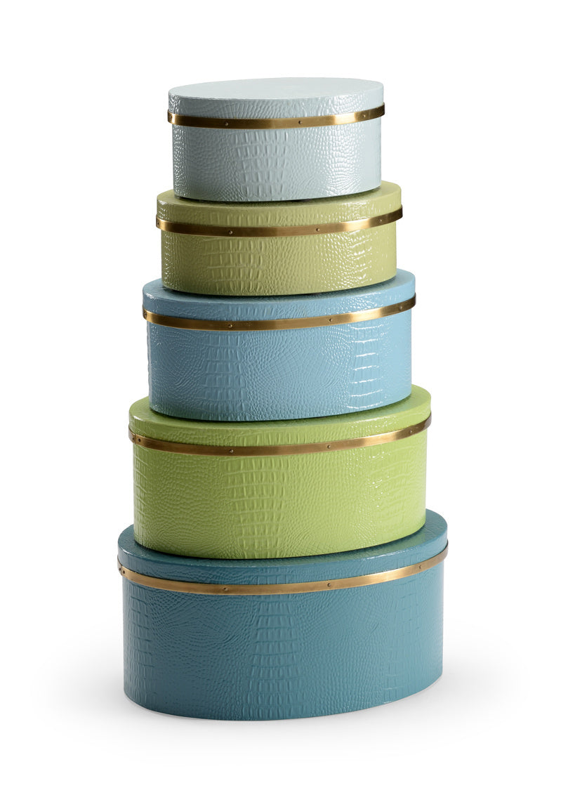 Wildwood Oval Boxes Blue/Green (S5)