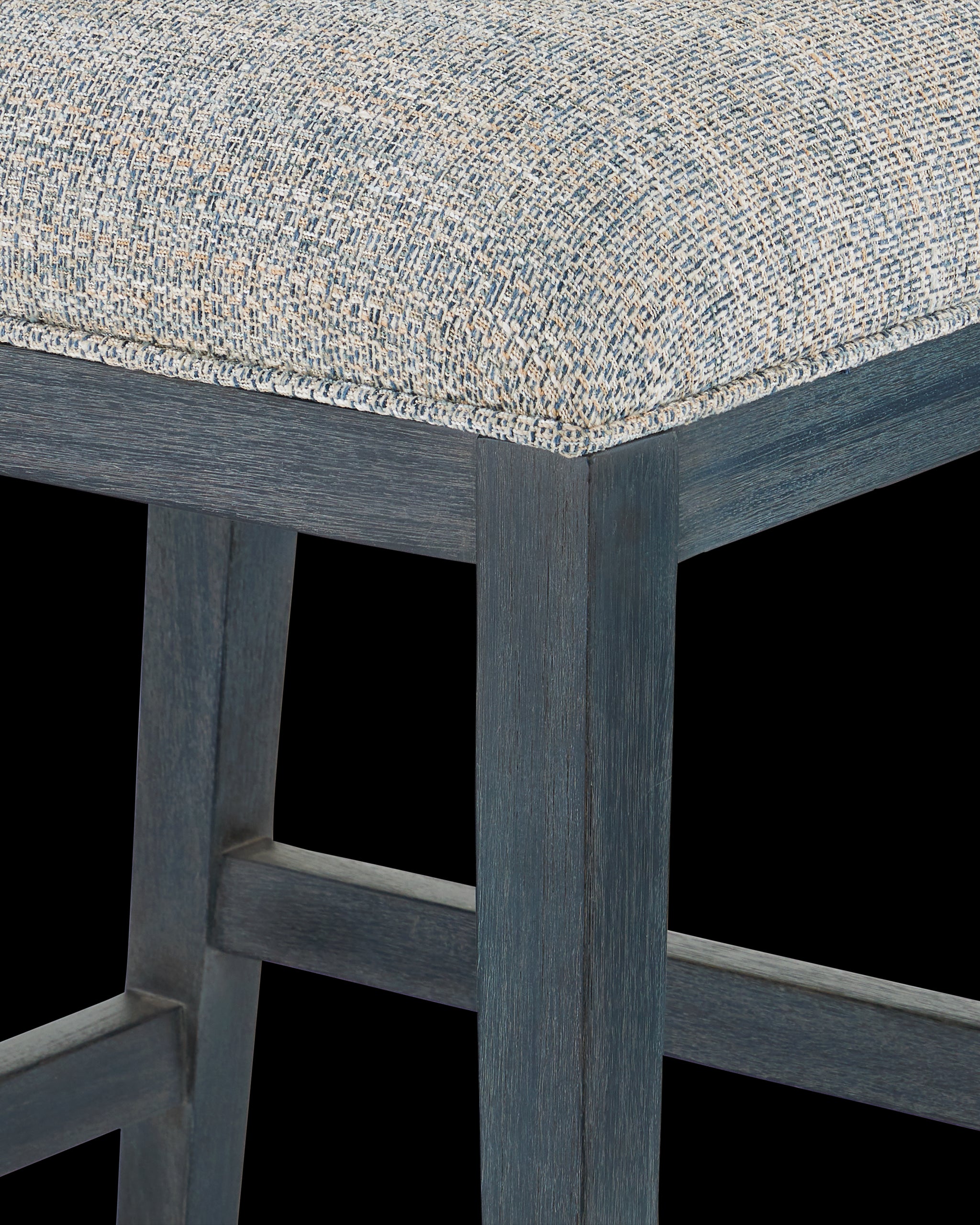 Currey & Company Santos Vintage Navy Bar Stool, Barrett Dusk