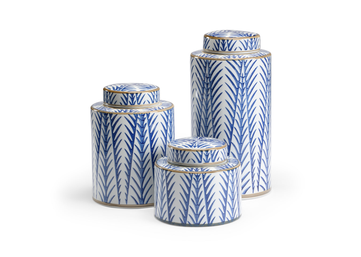Blue Fronds Canisters by Wildwood, Set of Three