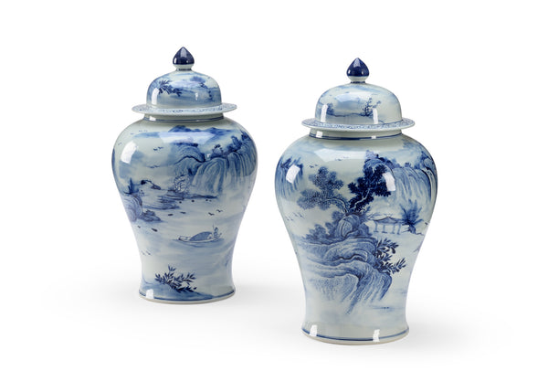 Wildwood Blue June Temple Jars, Set of 2