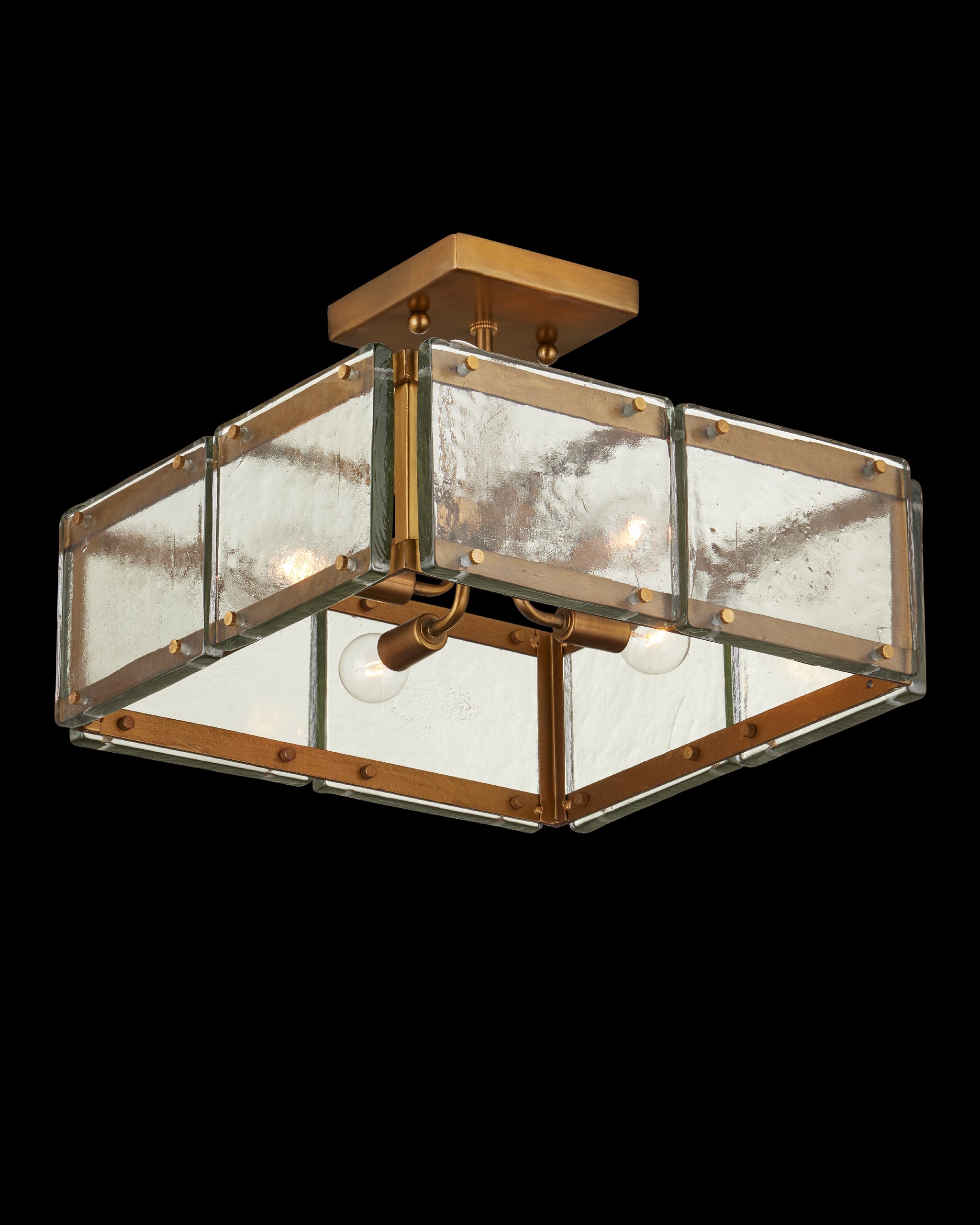 Currey & Company Countervail Square Semi Flush Mount