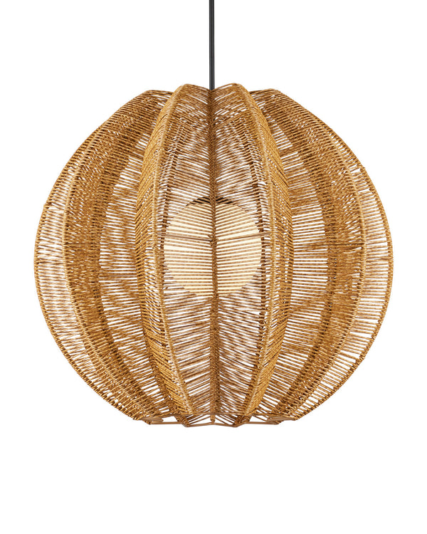 Currey & Company 33.25" Barbary Fluted Outdoor 1 Light Pendant