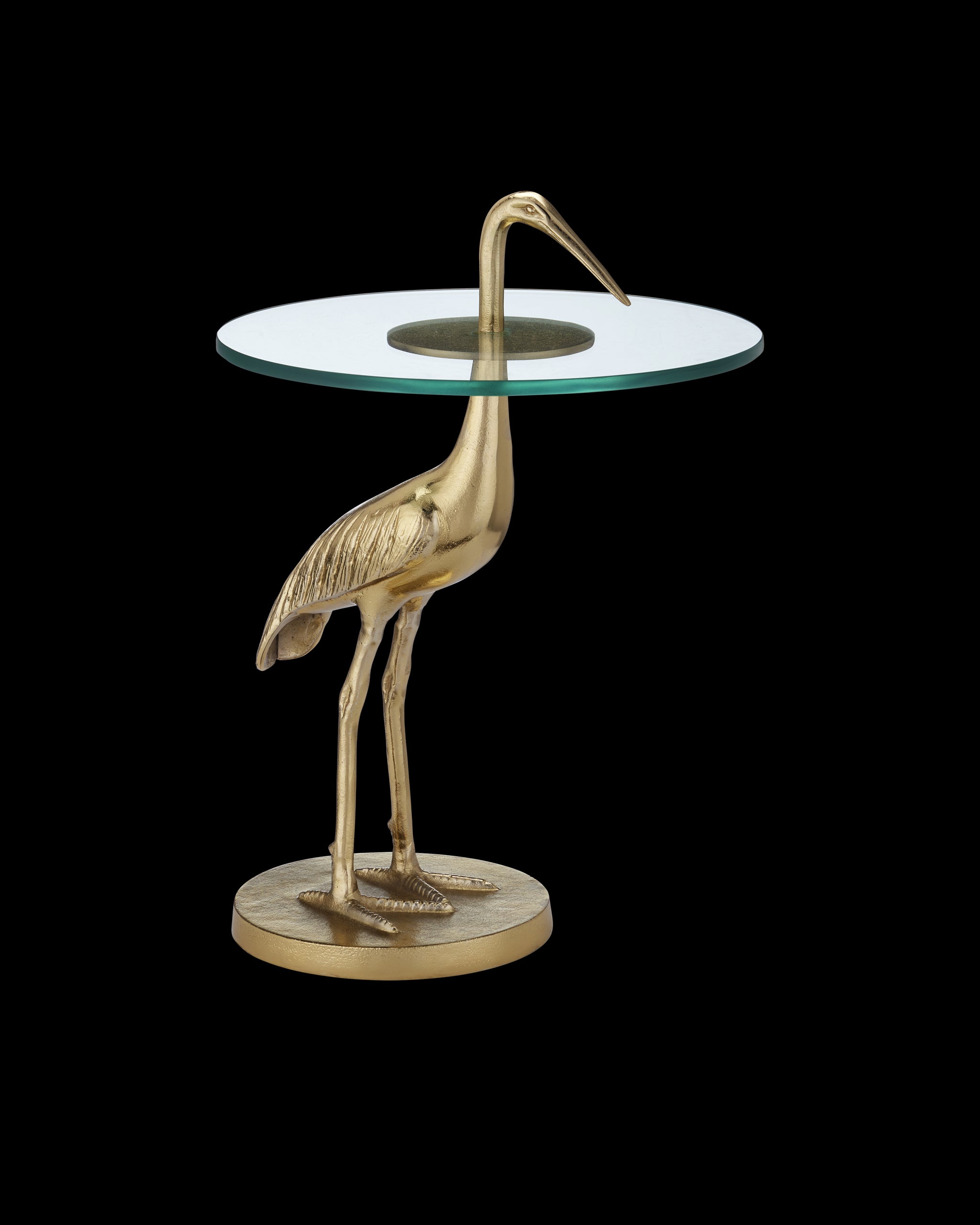 Currey & Company Crane Brass Accent Table