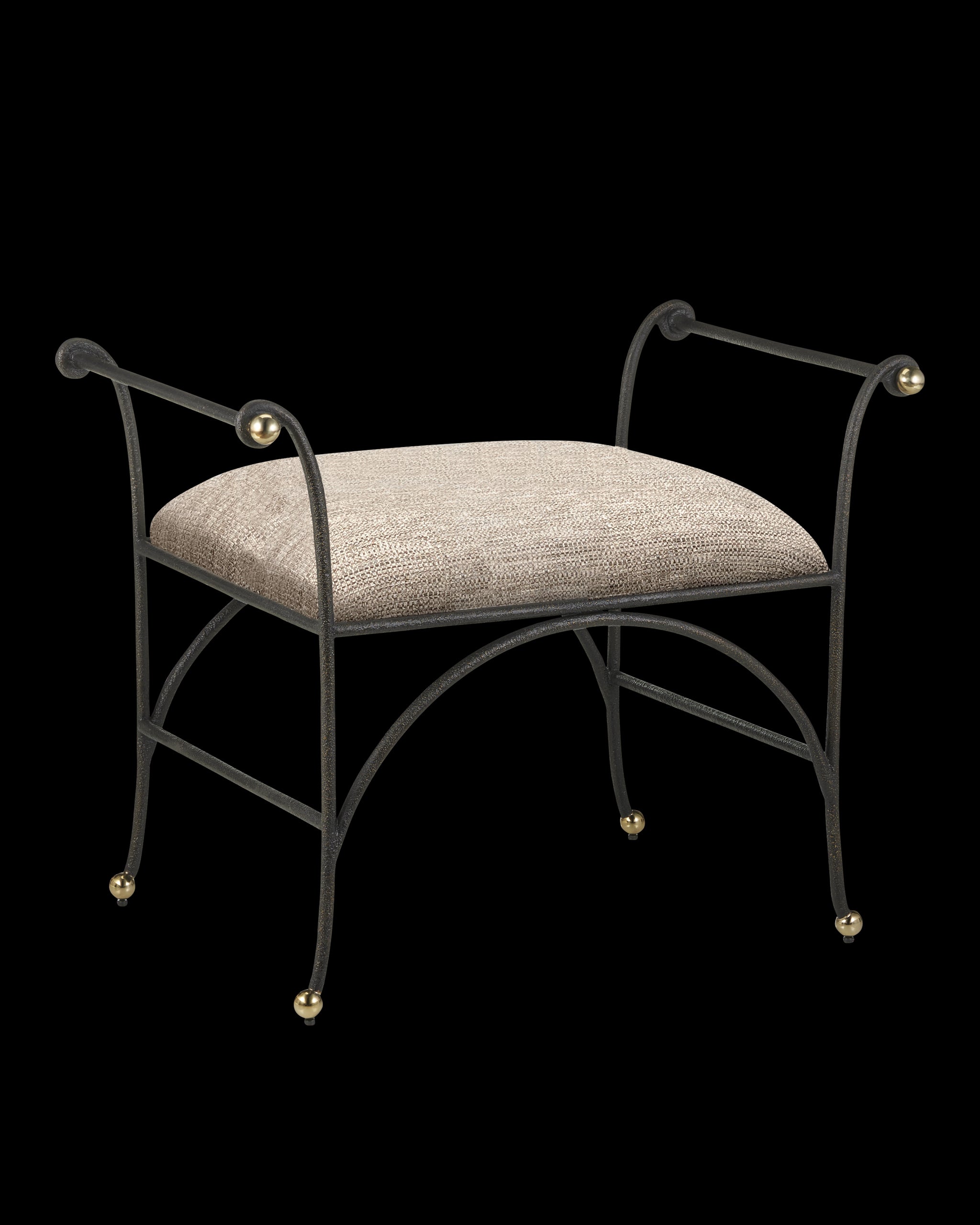 Currey & Company Mabel Ottoman, Perf Barrett Sandstone