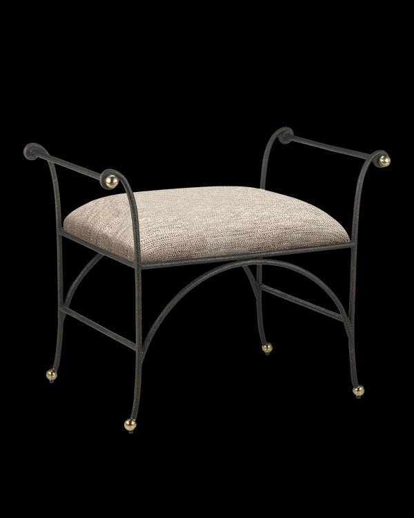 Currey & Company Mabel Ottoman, Perf Barrett Sandstone