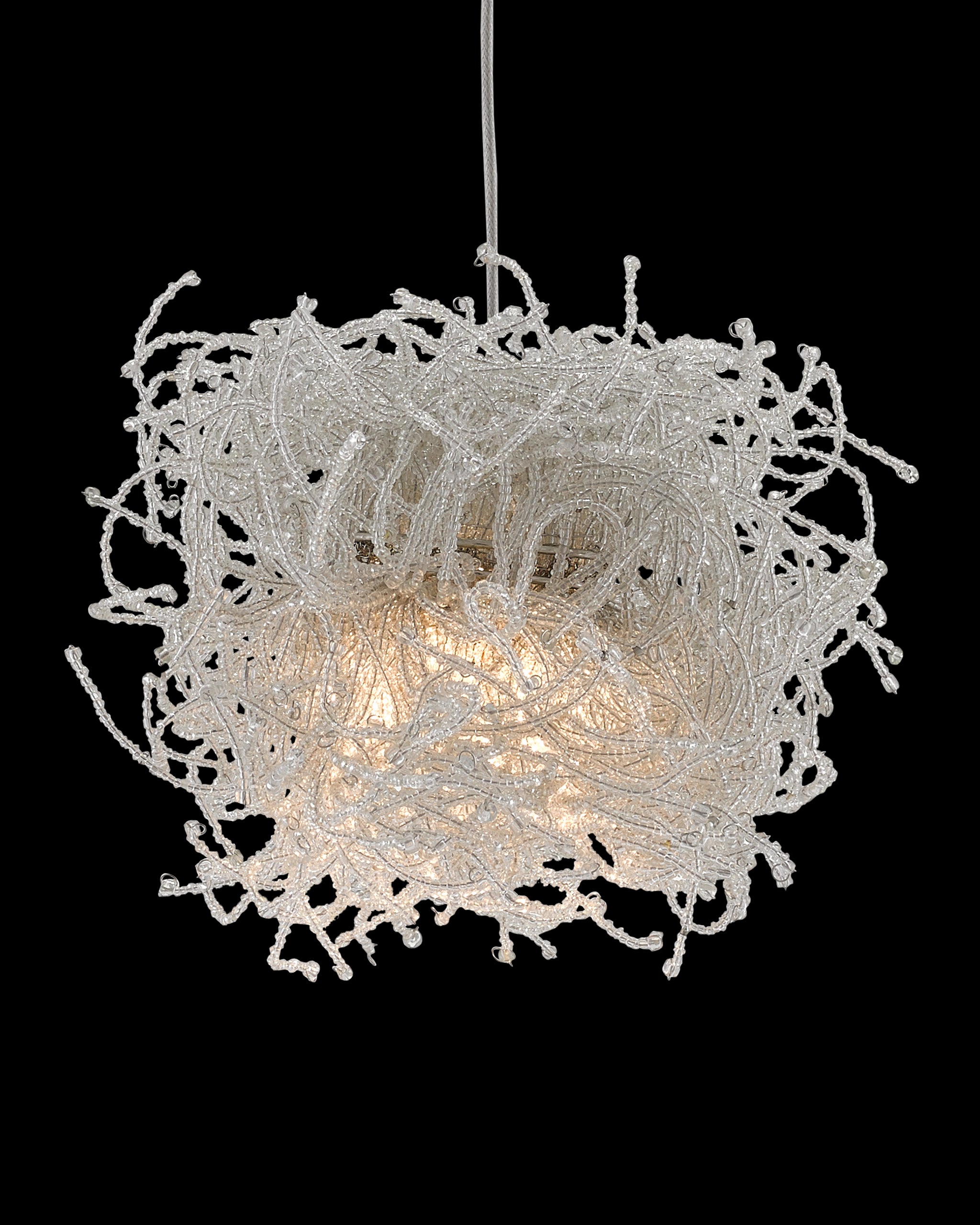 Currey & Company Birds Nest 36 Light Round Multi Drop Pendant