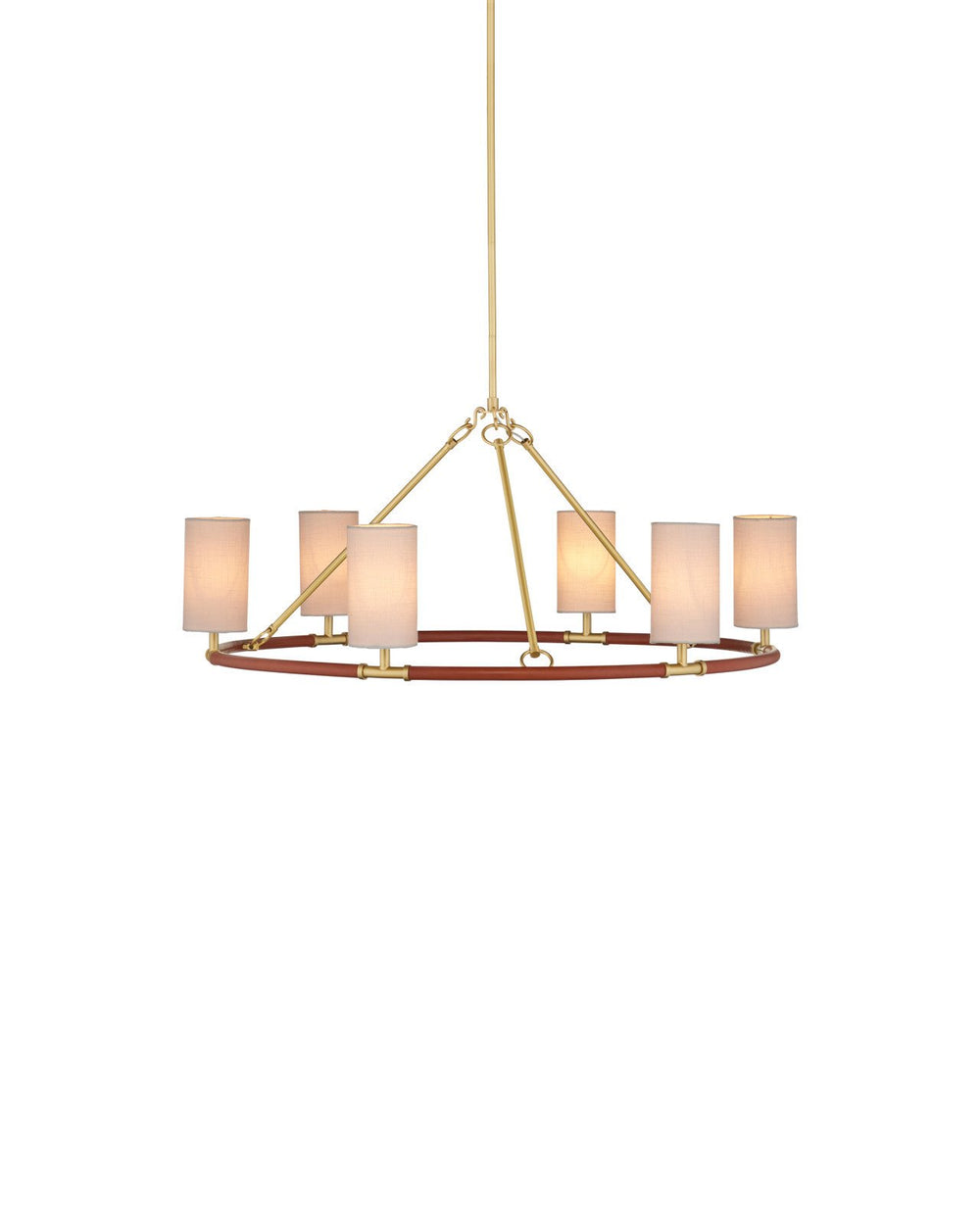 Currey & Company Ellerston Medium 39" Brushed Brass 6 Light Chandelier