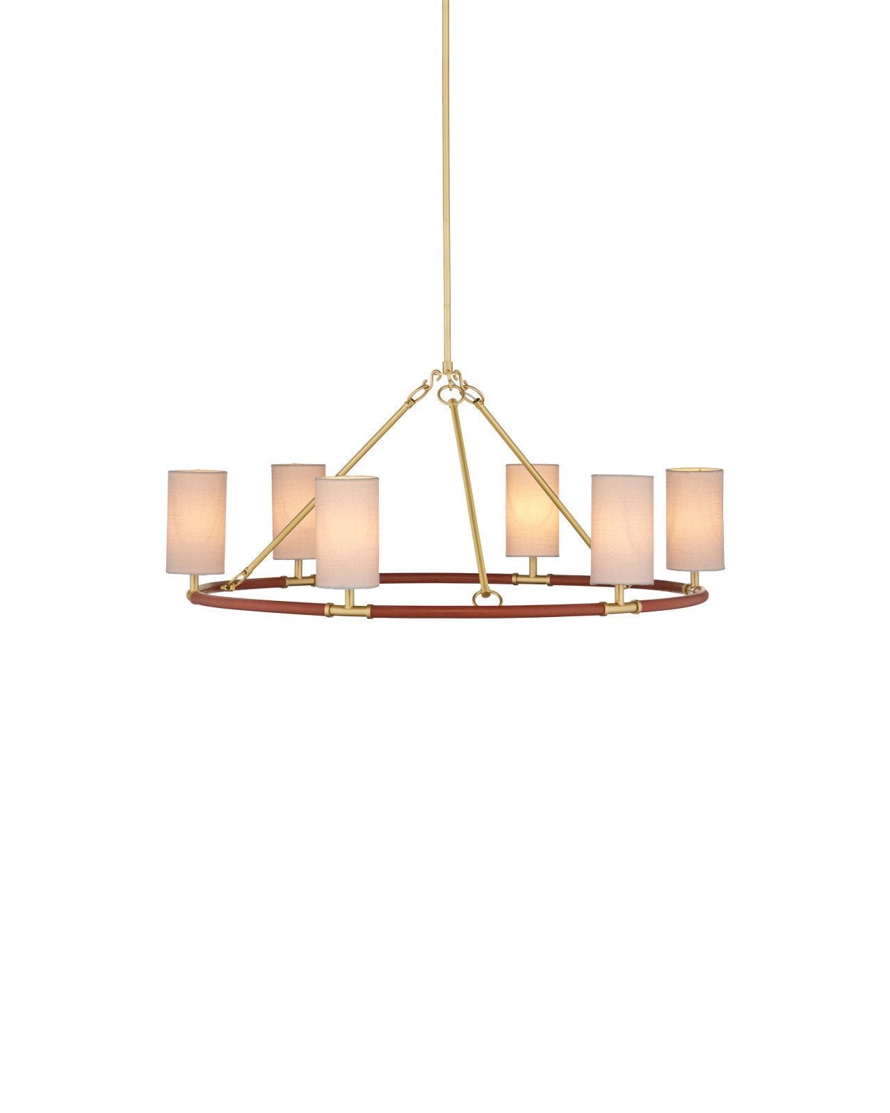 Currey & Company Ellerston Medium 39" Brushed Brass 6 Light Chandelier