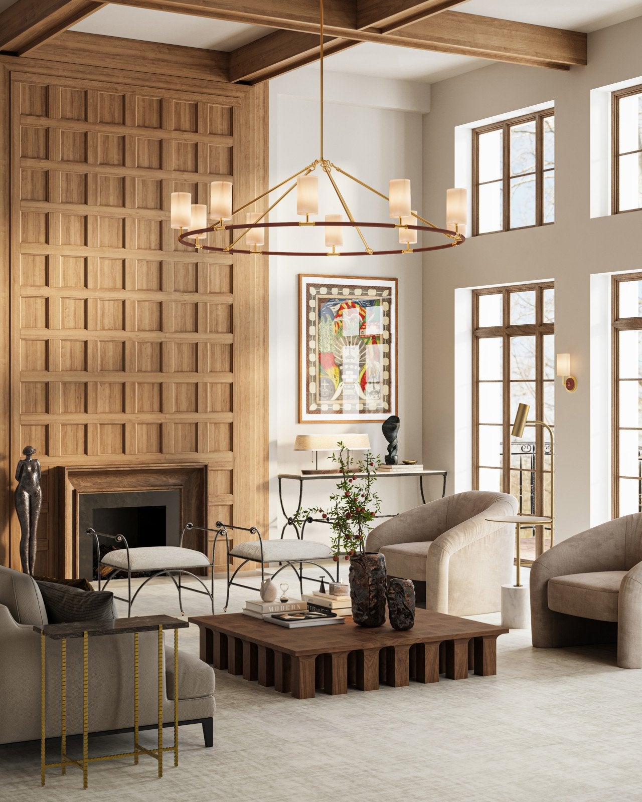 Currey & Company Ellerston Tan 1 Light Wall Sconce