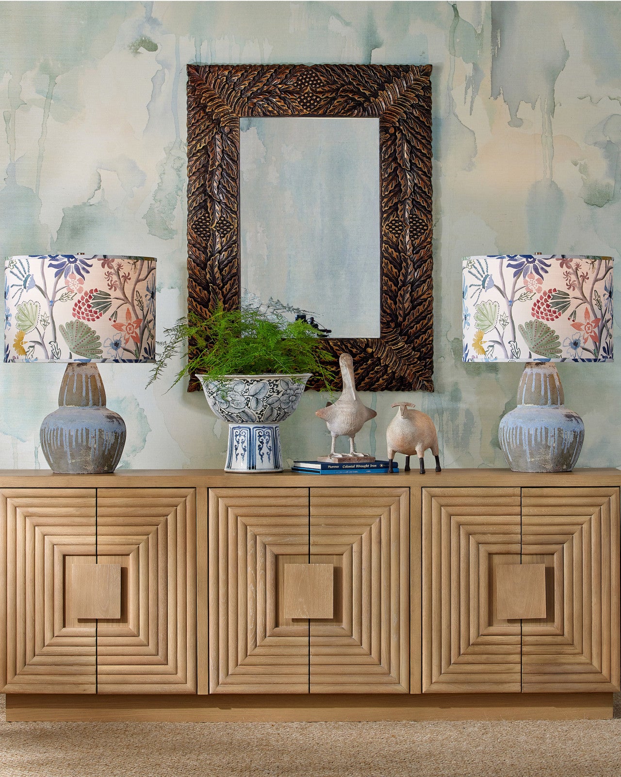 Currey & Company 84.25" Morombe Red Oak Credenza