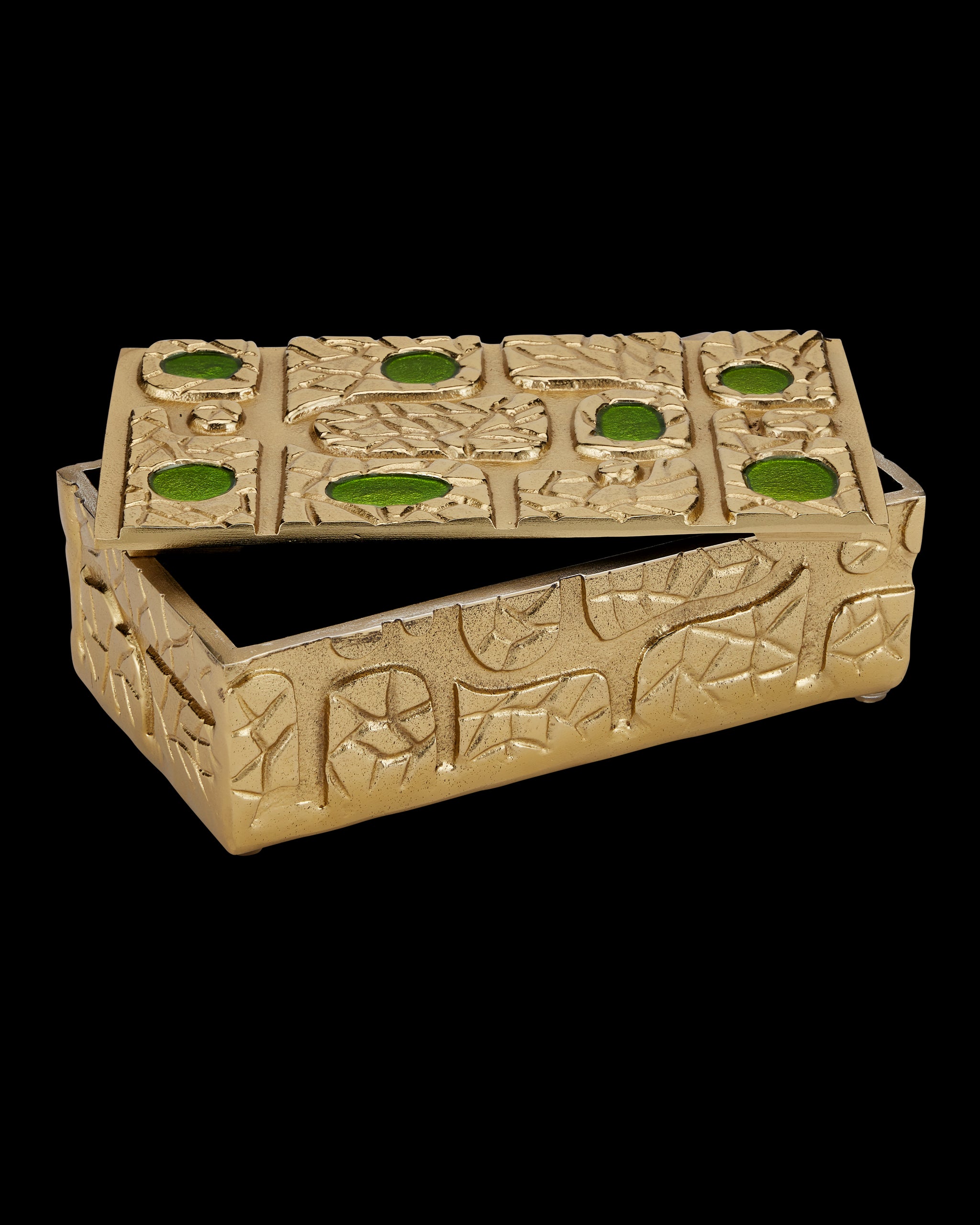 Currey & Company Beau Monde Gold & Green Box