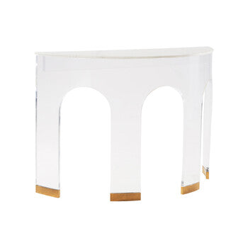 Chelsea House Marble And Acrylic Demilune