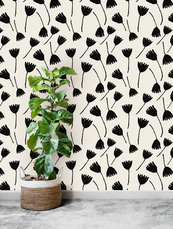 Susan Hable Tossed Tulips Wallpaper