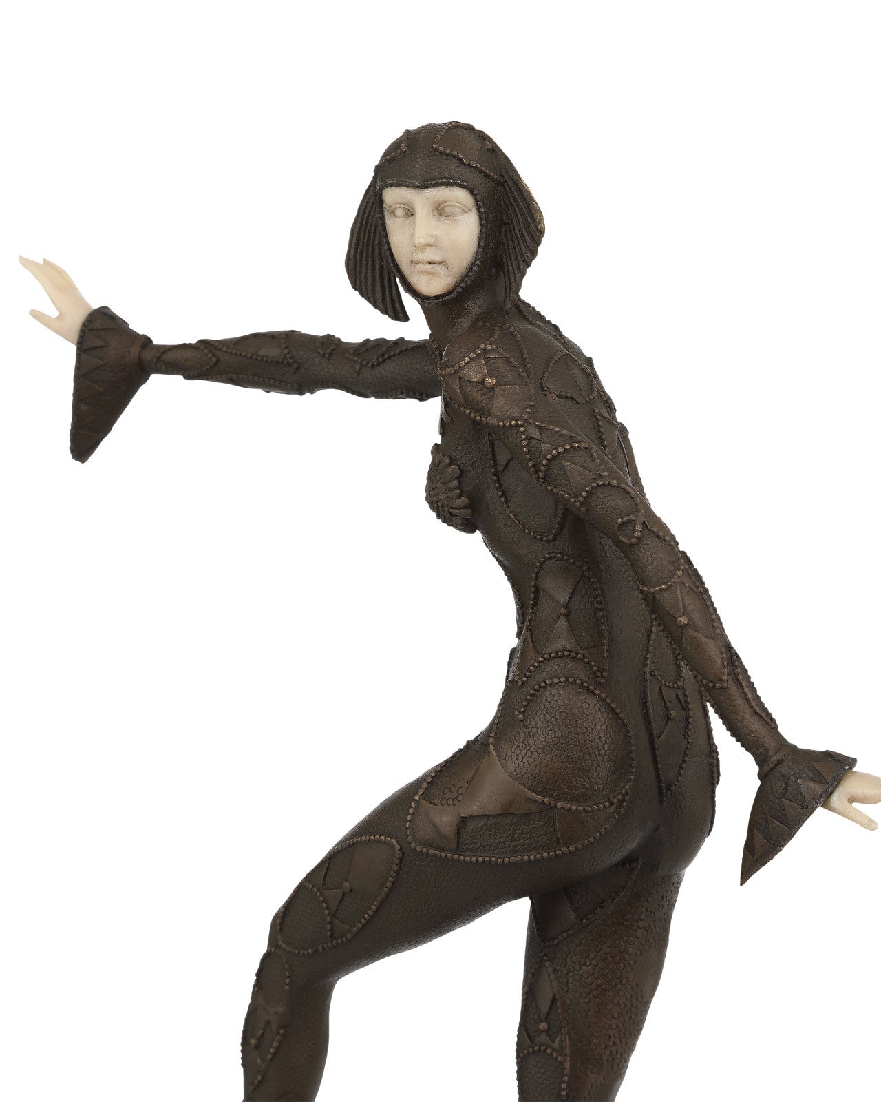 Currey & Company 16" Zanni Bronze & Marble Sculpture