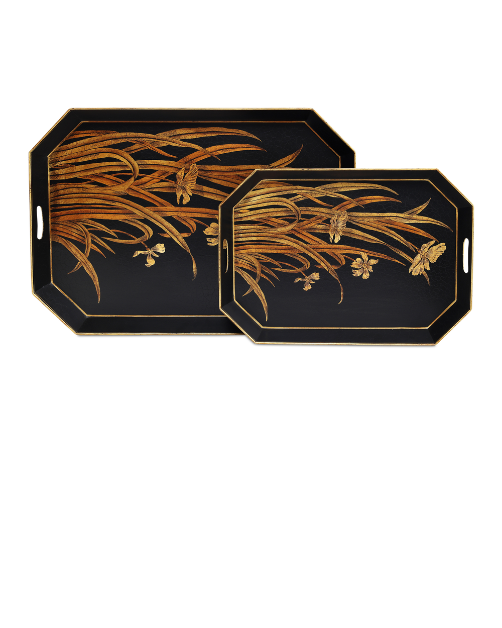 Currey And Company Glasshouse Tole Tray Set Of 2