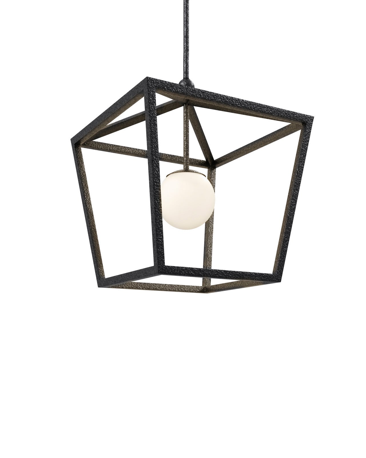 Currey & Company 24.5" X 18" X 18" Denison Medium Black 1 Light Outdoor Lantern