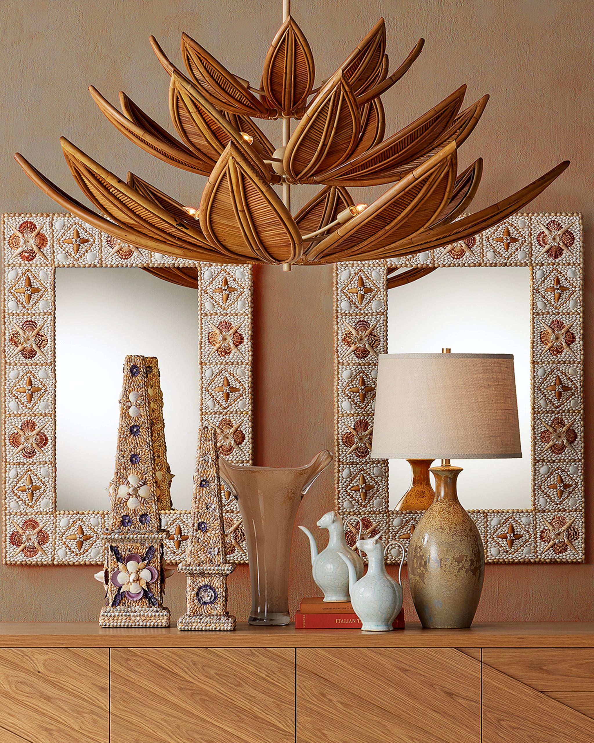 Currey & Company Coquillage Tall Obelisk