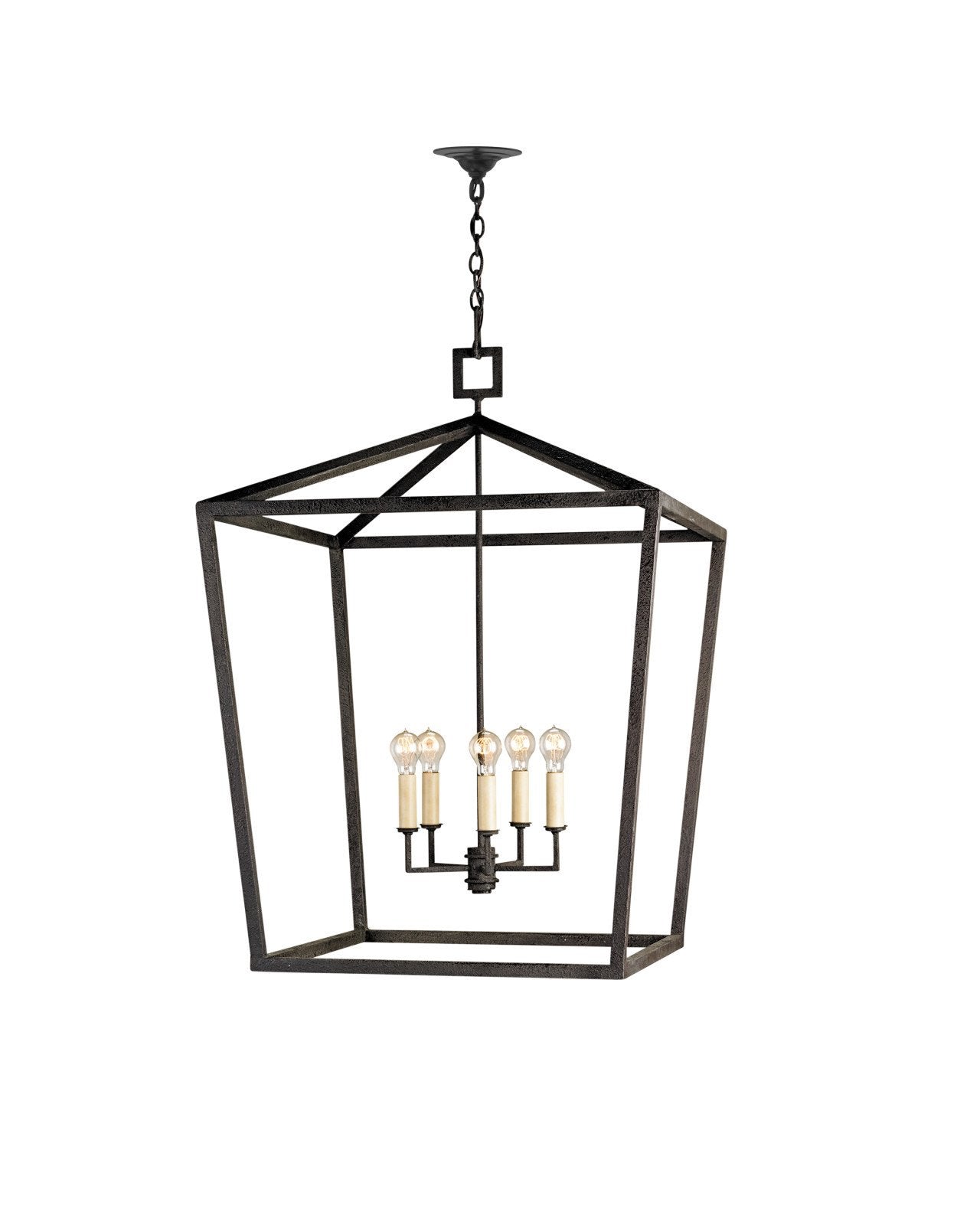 Currey & Company Denison 41" Black 4 Light Lantern